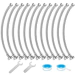 12 Pack 16 Inch Toilet Water Supply Line, 3/8" Comp x 1/2" FIP Faucet Hose Connector, Stainless Steel Braided Faucet Supply Line Extension, with 2 Wrenches and 2 Sealing Tapes