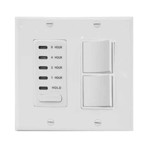 Complete Whole House Fan Control Kit: 3 Speed Control Switch, 8 Hour Timer, 2-Gang Wall Plate Included