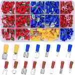 280 Pcs Electrical Cable Connectors Assorted, Insulated Wire Cable Crimp U-Type Fork Spade Butt Ring Connector Assortment Kit, Male/Female Wire Cable Crimp Terminals