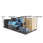 4x8 Overhead Garage Storage Rack, Adjustable Organization System, Heavy-Duty Metal Ceiling Racks, 600lbs Weight Capacity, Hammertone