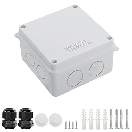 Junction Box, Electrical Box IP65 Water Resistant Dustproof ABS Plastic Project Enclosure for Electronics White, External Size 3.9 x 3.9 x 2.8 inch