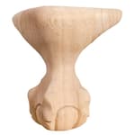 duBois Hardware Resources WL60 Traditional Ball and Claw Unfinished Solid Wood Furniture Cabinet Leg - 6" H x 4-1/2"W x 4-1/2"D - Natural Rubberwood