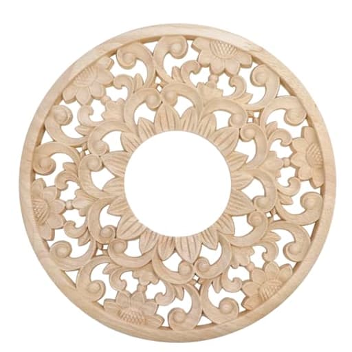 Ceiling Medallion,Wood Ceiling Cover Home Lighting Ceiling Medallions Ring Ceiling Fan Medallion for Light Fixtures and Ceiling Fans,3.1" ID x 9.4" OD