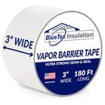 ㅤ 3" Wide x 180' Long White Vapor Barrier Seam Tape - 1 Roll, Waterproofing & Great for Crawlspaces, Insulation Repairs, Underlayment Seams, Metal Building Insulation Seams