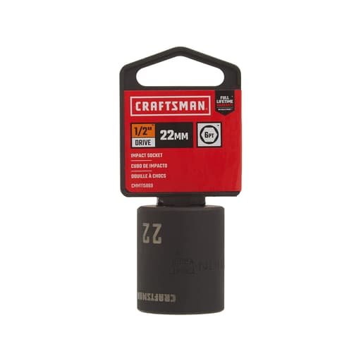 1/2-in Drive 22mm Metric Impact Shallow Socket
