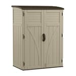 54 Cubic Feet Vertical Storage Shed with Durable Plastic Construction, Multiple Wall Panels and Ample Space for Outdoor Storage