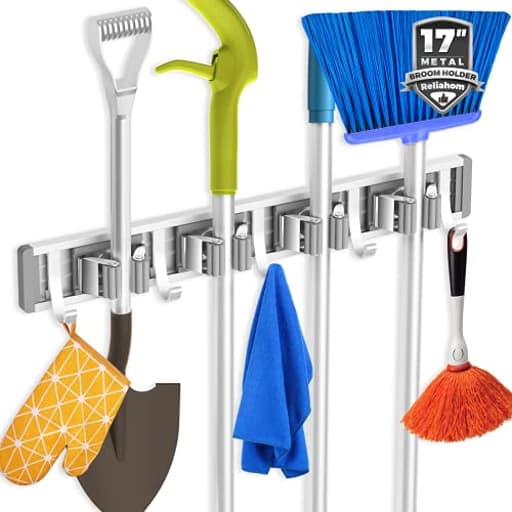 Broom Holder Wall Mount Mop and Broom Hanger Wall Mounted Garage Storage Rack Kitchen Garden Tool Organizer