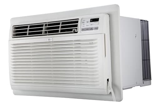 9,800 BTU Through-the-Wall Air Conditioner, Cools 450 Sq.Ft. (18' x 25' Room Size), Electronic Control with Remote, 2 Cooling & Fan Speeds, 4-Way Air Deflection, Supplemental Heat, 230/208V