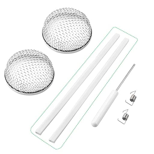 RV Flying Insect Screen, RV Furnace Vent Cover Bug Screen 2 Pack 2.8 x 1.3 Inch Stainless Steel Mesh with Installation Tool and Silicone Rubber