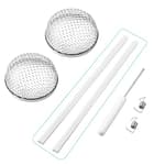 RV Flying Insect Screen, RV Furnace Vent Cover Bug Screen 2 Pack 2.8 x 1.3 Inch Stainless Steel Mesh with Installation Tool and Silicone Rubber