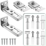Bifold Door Hardware Repair Kit - 2 Pack Bi-fold Sliding Closet Door Hardware Kit for 7/8" to 1" Track, Folding Pocket Door Replacement Parts Set Include Top Bottom Pivots Bracket and Guide Wheel