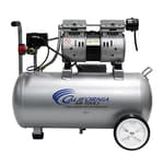 8010 1.0 HP Ultra Quiet and Oil-Free Air Compressor, 8 Gallon Steel Tank, Lightweight with Wheels, 60 dBA Noise Level