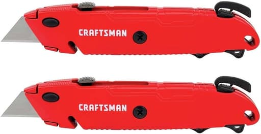 Utility Knife, Quick Change, Retractable Blade, 2-Pack