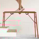 Scaffolding Platform 70(L) x15(W) x33(H) 770 Lbs Capacity Folding Adjustable Portable Work Platform Ladder,Red