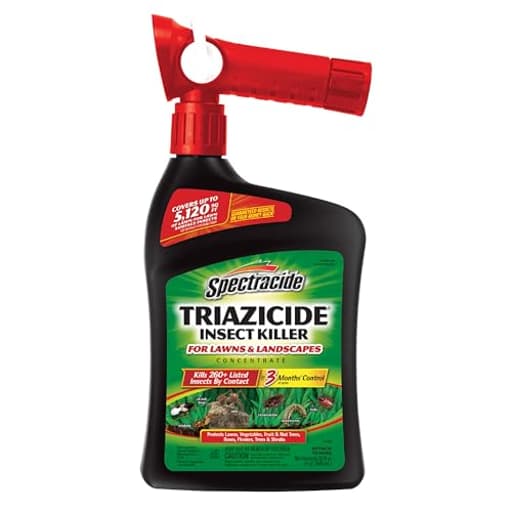 Triazicide Insect Killer For Lawns & Landscapes Concentrate (Ready-To-Spray), Protects Lawns, Vegetables, Fruit & Nut Trees, Roses, Flowers & Shrubs, 32 fl Ounce