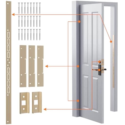 Door Reinforcement Kit | Door Jamb Protector | Door Frame Repair Kit |(15GA Thick Steel) Fort Your Home with Anti Kick Door Security with Heavy Duty Striker Plate Kit