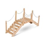 4963N Decorative Cedar Wood Garden Bridge with Side Rails, Natural