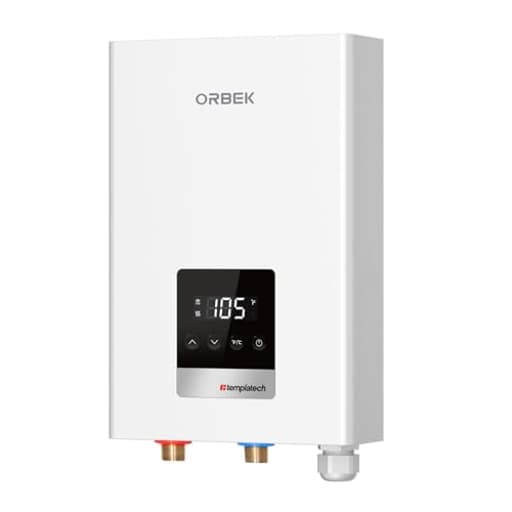 14kW Tankless Water Heater Electric, ORBEK 240 Volt On Demand Instant Hot Water Heater, with LED Digital Display, ETL Certified, Up to 3.38 GPM for 2-3 Point of Use