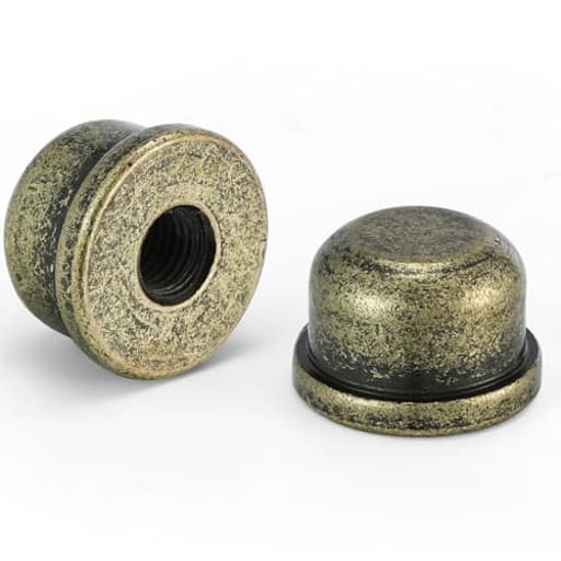 2pcs Bronzed Lamp Finials, Quality Solid Brass Finial for Lamp Shade Holder Harp,1/2 Inch Tall Lamp caps Tapped, 1/4-27 Decorative Knob Lamps Finials Accessories