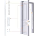 5-Piece Door Reinforcement Set for Jamb,Frame & Hinges Door Lock Security,Door Jamb Reinforcement Set,Anti Door Kick in Heavy Duty Striker Plate Kit,Tamper/Corrosion Proof Door Jamb Repair Kit