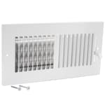 10 x 4 Inch (Duct Opening) Air Vent Cover for Wall or Ceiling, Two-Way Ventilation Register, Solid Steel HVAC Register Cover, White, 61609