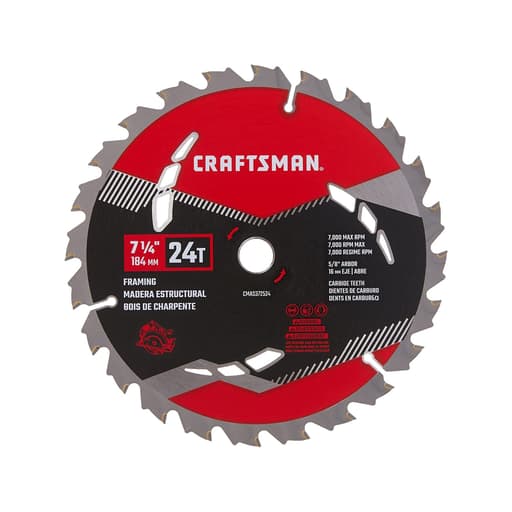 7-1/4 In Carbide Circular Saw Blade 24 Tooth with 5/8 in Arbor For Framing (3 Pack)