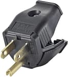 2-Pole, 3 Wire Grounding Plug, 3W101-E, Black