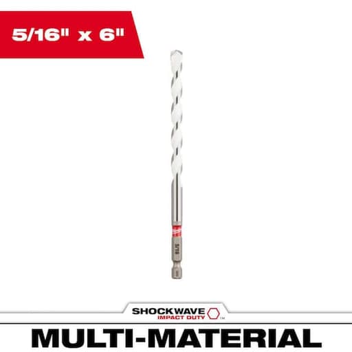 5/16" x 4" x 6" Impact Duty Carbide Multi-Material Drill Bit