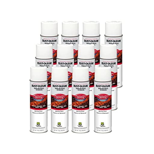 264692-12PK Industrial Choice M1400 System Water-Based Construction Marking Spray Paint, 17 oz, Gloss White, 12 Pack
