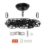 10 Feet Heavy Duty Black Chain with 5" Light Canopy Kit for Chandelier, Swag Light Kit Light Fixture Mounting Bracket for Hanging Light