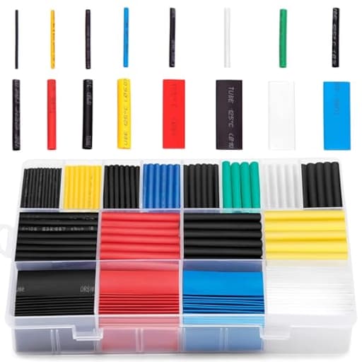 580 pcs 2:1 Heat Shrink Tubing Kit 6 Colors 11 Sizes Assorted Sleeving Tube Wrap Cable Wire Kit for DIY