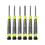 6-Piece Precision Screwdriver Set with Cushion Grip Handles