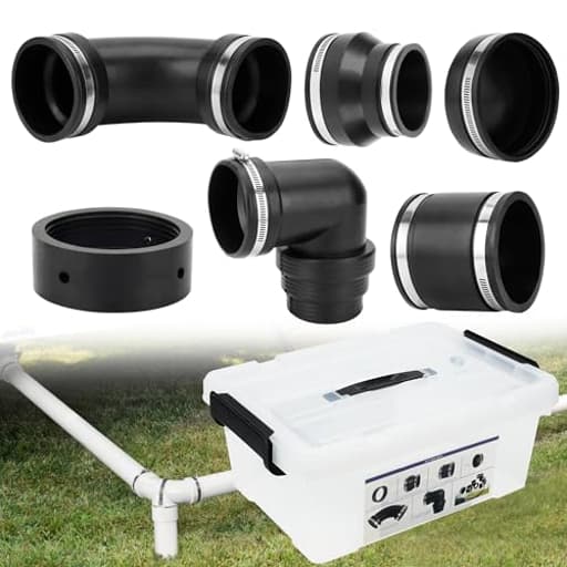 RV and Camper Sewer Waste Plumbing Connection System Kit with Slip Fit Coupling Adapter, for 3inch PVC Pipe RV Sewer Hose Fittings RV Sewer Adapter