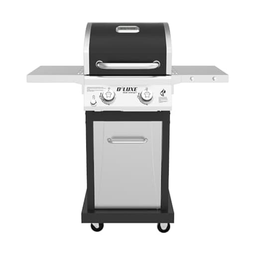 Deluxe 2-Burner Gas Grill with 401 SQ In Grate, 28000 BTUs, Stainless Steel Control Panel & Foldable Side Table, Propane BBQ Grill for Outdoor Cooking, Patios, Backyards and More - 720-0864RA
