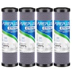 1 Micron 2.5" x 10" Whole House CTO Carbon Water Filter Cartridge Replacement for Under Sink Water Filter System, Dupont WFPFC8002, WFPFC9001, FXWTC, SCWH-5, WHEF-WHWC, WHCF-WHWC, AMZN-SCWH-5, 4Pack