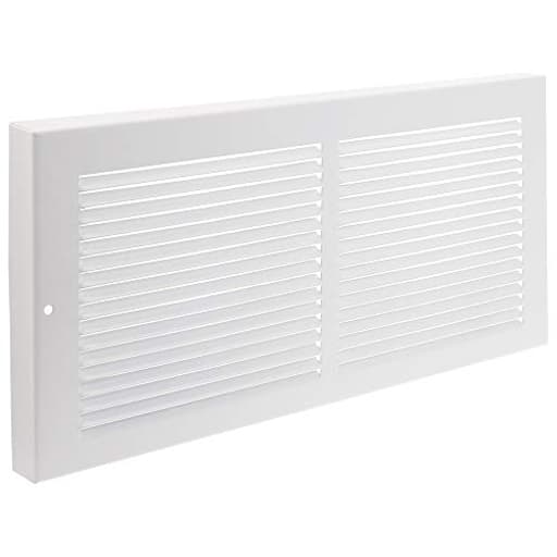 RG0033 Louvered Steel Painted Baseboard Return Air Grille, 14 x 6-Inch, White, 1-Pack