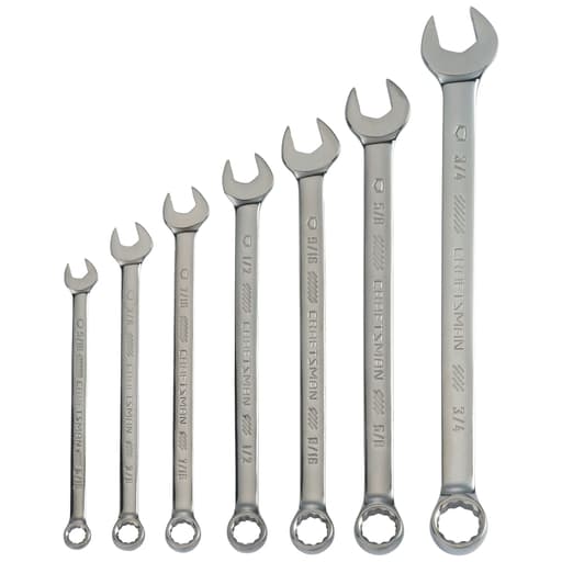 SAE Gunmetal Chrome Long-Panel Wrench Set