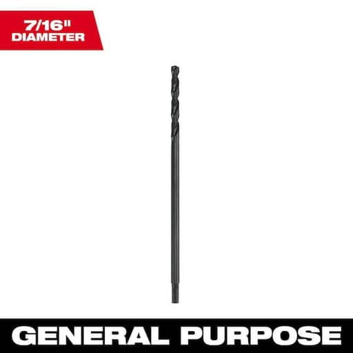 7/16" x 12" Aircraft Length Black Oxide Drill Bit