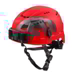 Red Vented Safety Helmet with IMPACT ARMOR Liner