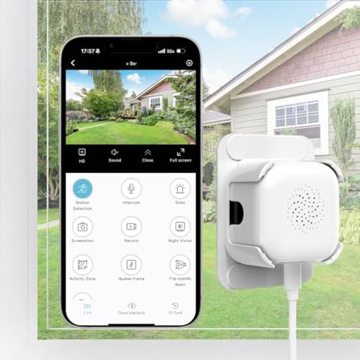 3MP 2K Window Camera, Indoor Cameras for Home Security with Full Color Night Vision, Smart Person & Motion Detection, 2-Way Audio, Siren, 2.4GHz & 5GHz WiFi Camera, Easy & Quick Installation