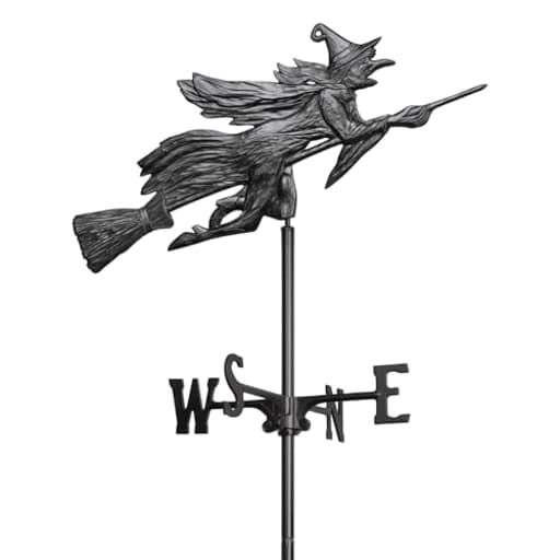 Products Flying Witch Garden Weathervane, Black