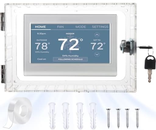Thermostat Lock Box Thermostat Cover Large Thermostat Lock Box with Key Universal Thermostat Cover with Lock AC Lock Box Cover Fits Thermostats 4.72" H x 6.3" W or Smaller