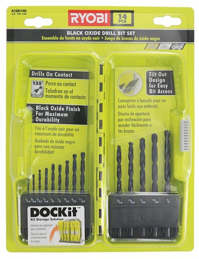 14 Pc. Black Oxide Drill Bit Set