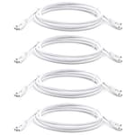 6FT (70-55/64") T5 T8 Tube Light Fixture LED Linkable Cord, Double end Connector Cable, Power Extension Wire for LED Integrated Single Fixture, Shop light, Garage Light, Under Cabinet Light, Pack of 4