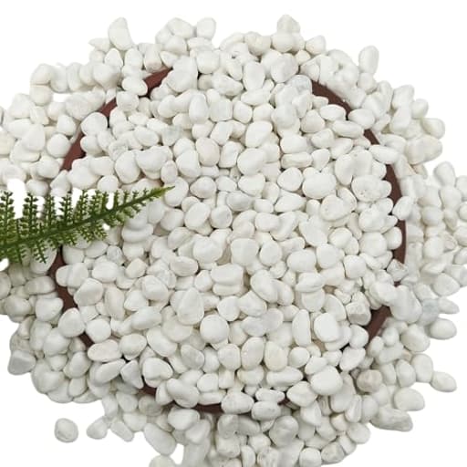 45LB Bulk White Gravel, Approx. 0.6 Inch Natural Unpolished Decorative Crushed Stones, River Rocks for Landscaping, Garden Projects, Driveways, Cactus, Planters, Vases, Aquariums, Outdoor Drainage Use