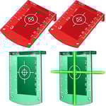 4 Pieces Laser Targets Magnetic Floor Laser Targets Plate Laser Card with Stand for Green Laser Level Red Laser Level to Enhancing the Visibility