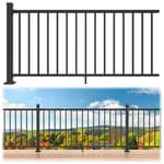 36 in. H x 6 ft. W Porch and Deck Railing Kit, Aluminum Railing Kit, Black Textured Powder-Coat Finish Railing System for Outdoor Decks, Porches & Balconies