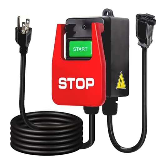 120V Paddle Switch, 15 Amps at 120 Voltage w/5.5 Ft Power Cord, Large Knee Paddle for Power Tools,Fits Table Saw, Router Table, Drill Press, Bench Saw, Bandsaw