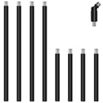 8 Pieces M10 Threaded Extension Poles Lighting Fixture Downrods Stems & 180 Degrees Sloped Ceiling Adapter Kits for Pendant Light, Island Lighting, Chandeliers