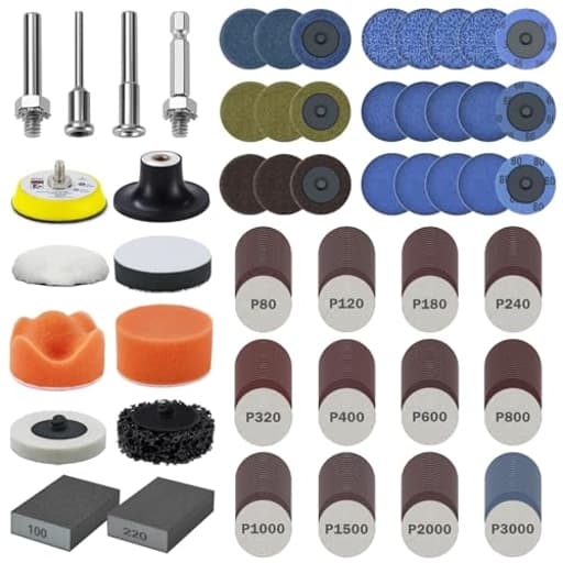 278 Pack 2 inch Sanding Discs Pad Variety Kit with 1/8" & 1/4" Shank Backing Plate for Drill Grinder Rotary Tools Die Grinder Accessories, Sanding Pads Include 36-3000 Grit